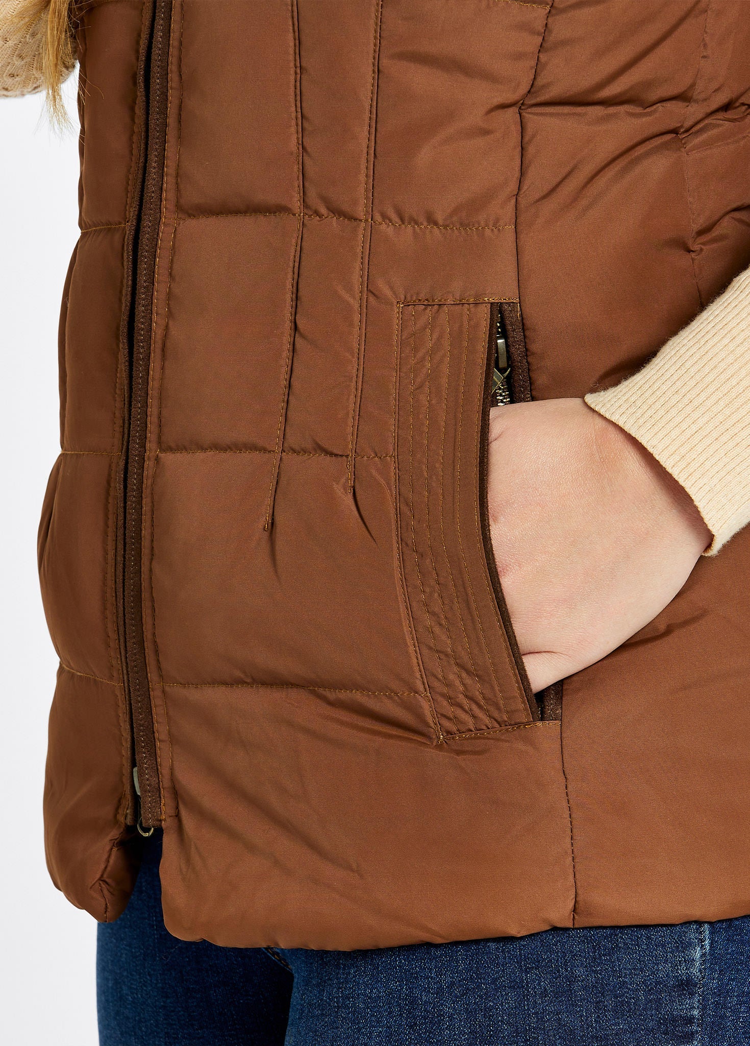 Spiddal Ladies' Quilted Vest - Walnut
