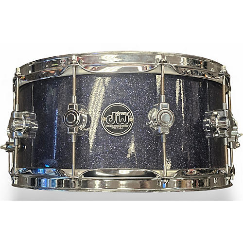Used DW 6X14 Performance Series Snare INDIGO GLASS Drum INDIGO GLASS 13