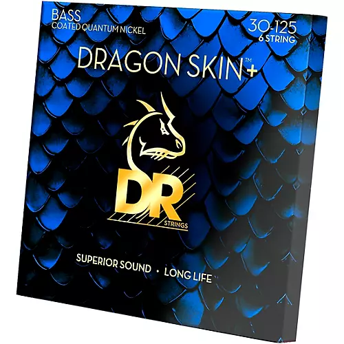 DR Strings Dragon Skin+ Coated Accurate Core Technology 6-String Quantum Nickel Bass Strings 30 - 125