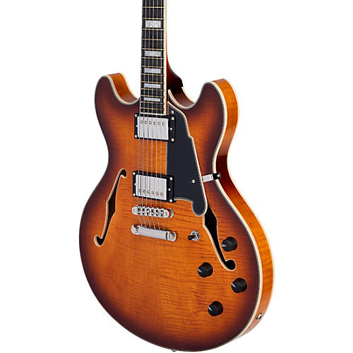 D'Angelico Premier DC Semi-Hollow Electric Guitar Dark Iced Tea Burst