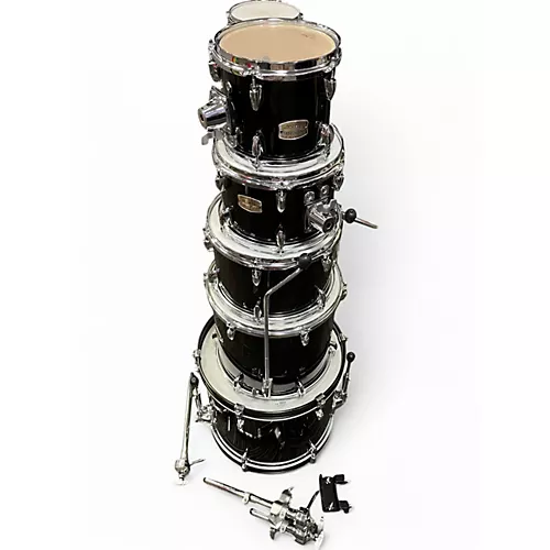 Used Yamaha 5 Piece Stage Custom Raven Black Drum Kit Raven Black