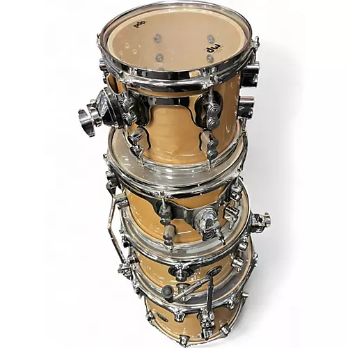 Used DW 3 Piece Performance Series Shell Pack Ply Pewter Sparkle Drum Kit Ply Pewter Sparkle