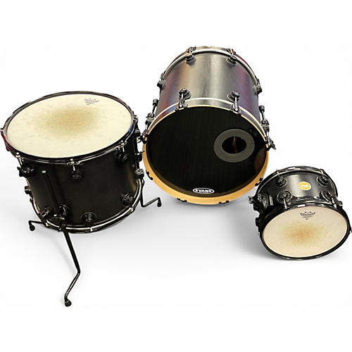 Used DW 3 Piece Collector's Series Black Drum Kit Black