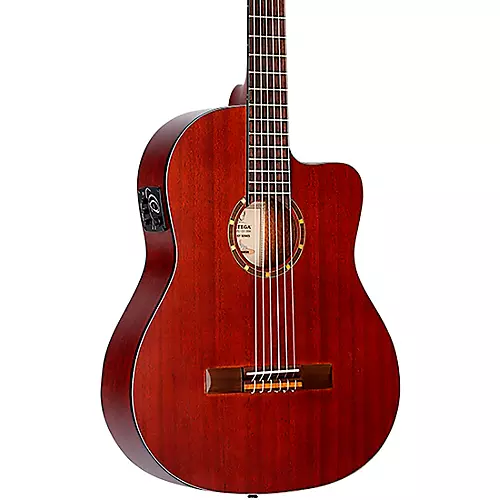 Ortega Family Series RCE125MMSN Thinline Acoustic-Electric Nylon Guitar Mahogany