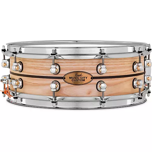 Pearl Music City Custom Solid Shell Snare Ash with Ebony Inlay 14 x 5 in.