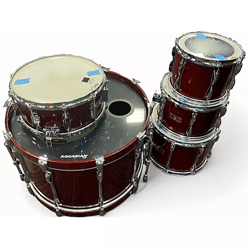 Used Yamaha 5 Piece Recording Custom Red Drum Kit Red