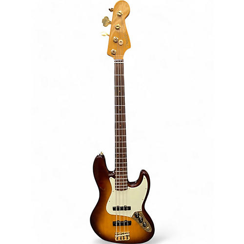 Used Fender 75th Anniversary Commemorative American Jazz Bass SUNBURST Electric Bass Guitar SUNBURST