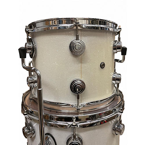 Used DW 4 Piece Collector's Series White Sparkle Drum Kit White Sparkle
