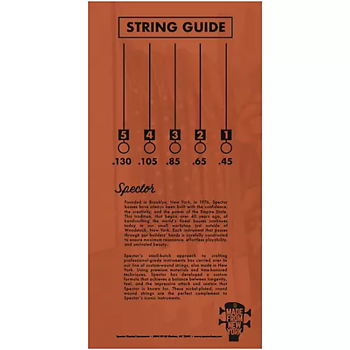 Spector Nickel Round Wound Bass 5-String Set 45-130