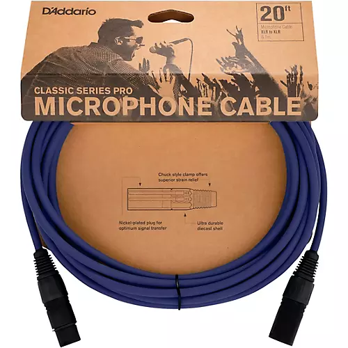 D'Addario Classic Pro Microphone Cable 20 ft. Dark Blue