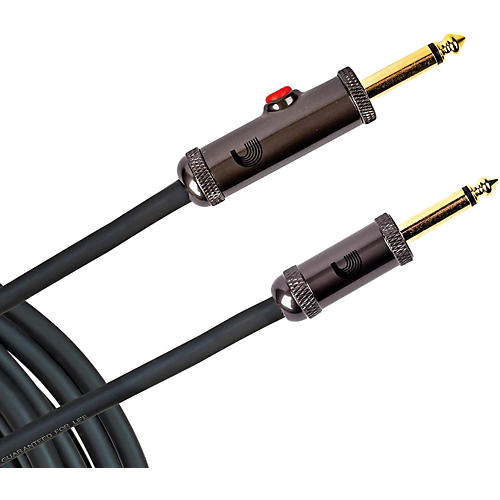 D'Addario Circuit Breaker Instrument Cable With Latching Cut-Off Switch, Straight Plug 20 ft. Black