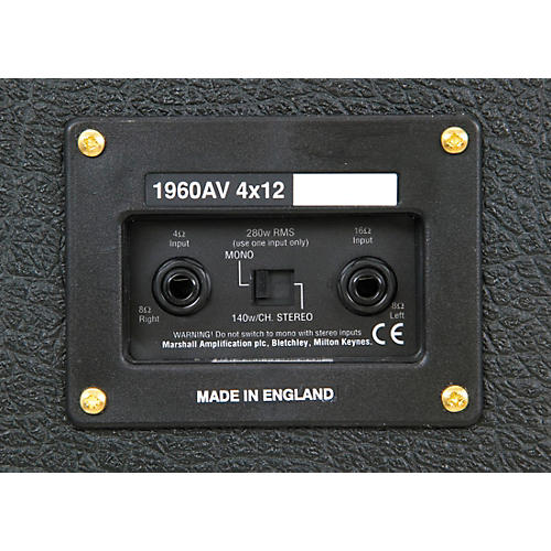 Marshall 1960BV 280W 4x12 Straight Guitar Speaker Cabinet Black