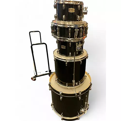 Used Yamaha 5 Piece Stage Custom Black Drum Kit Black