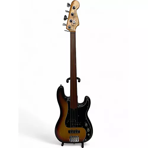 Vintage 1977 Fender PRECISION BASS FRETLESS Sunburst Electric Bass Guitar Sunburst