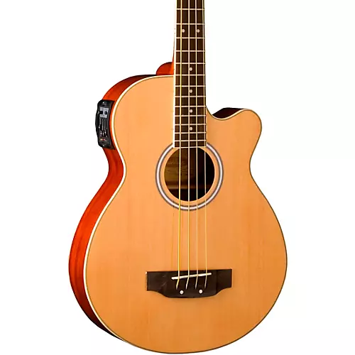 Washburn AB5 Cutaway Acoustic Electric Bass Guitar Natural