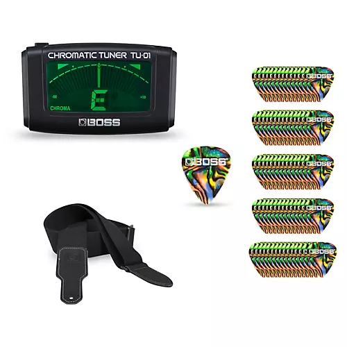 BOSS Guitar Accessory Kit: TU-01 Tuner, 2