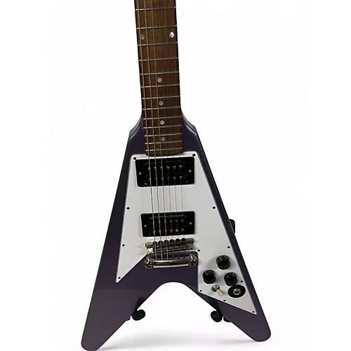 Used Epiphone kirk hammett V purple Solid Body Electric Guitar purple