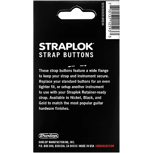 Dunlop Straplok Dual Design Strap Button Set Gold