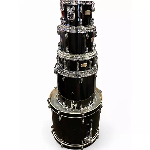 Used Yamaha 5 Piece Stage Custom Black Drum Kit Black