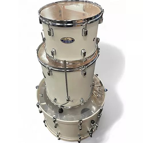Used Pearl 4 Piece Decade Satin Pearl Drum Kit Satin Pearl