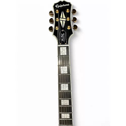 Used Epiphone Les Paul Custom Pro Cream Solid Body Electric Guitar Cream