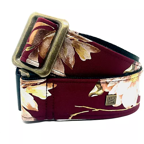 Get'm Get'm Metal Rose Guitar Strap Burgundy 2 in.