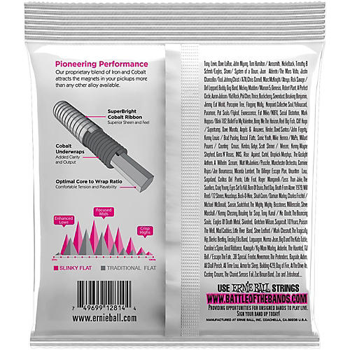 Ernie Ball P02814 Super Slinky Flatwound Bass Strings