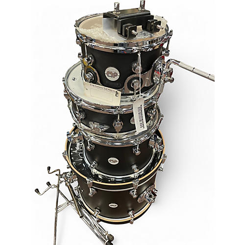 Used DW 4 Piece Mini Pro 18KD matte black Drum Kit matte black