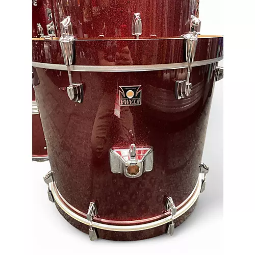 Used TAMA 6 Piece Superstar Classic Red Sparkle Drum Kit Red Sparkle