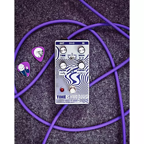 EarthQuaker Devices Time Shadows II Subharmonic Multi-Delay Resonator Effects Pedal Purple and Silver