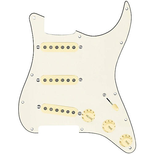 920D Custom Texas Vintage Loaded Pickguard for Strat With Aged White Pickups and S5W Wiring Harness Parchment