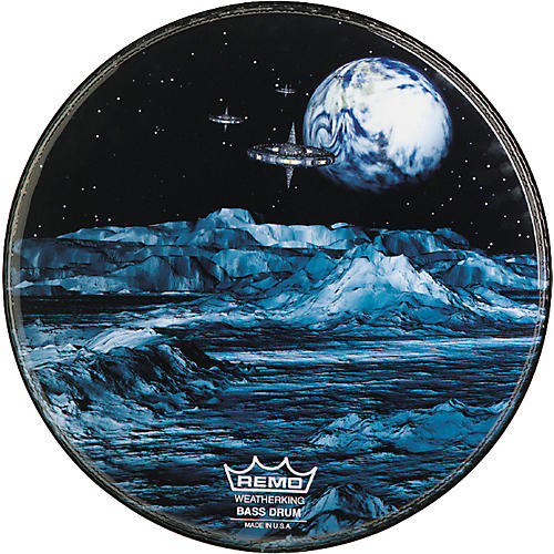 Remo Custom Graphic Blue Moon Resonant Bass Drum Head 22 in.