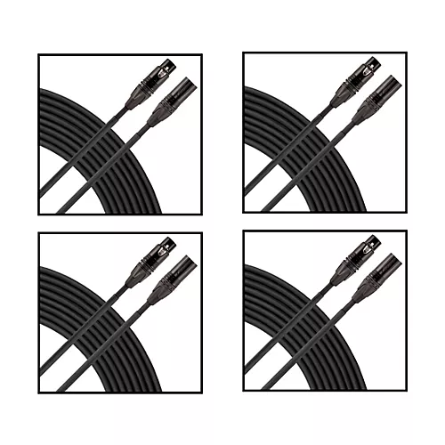 Livewire Elite Quad Microphone Cable 4-Pack 25 ft. Black
