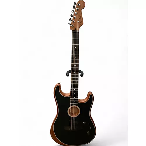 Used Fender American Acoustasonic Stratocaster Black Acoustic Electric Guitar Black