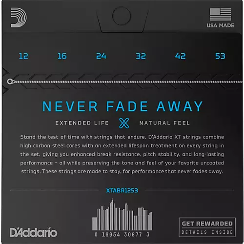 D'Addario XT 80/20 Bronze Acoustic Strings, Light, 12-53