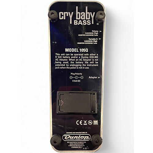 Used Dunlop 105Q Cry Baby Bass Wah Bass Effect Pedal