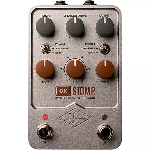 Universal Audio UAFX OX Stomp Dynamic Speaker Emulator Effects Pedal Silver