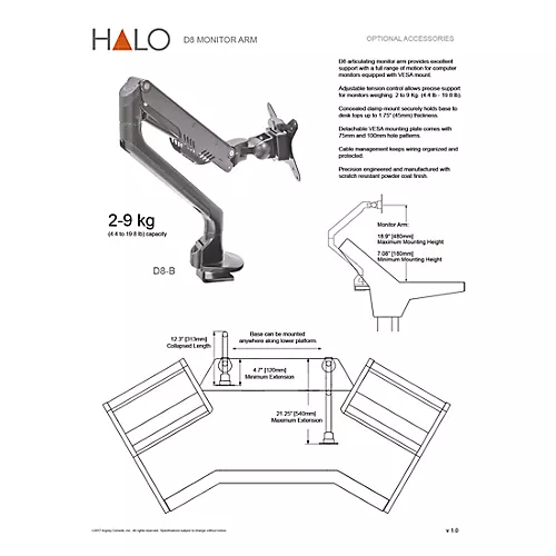 Argosy Halo.G Ultimate XM Workstation Desk With Original Hautelink Pattern Desktop