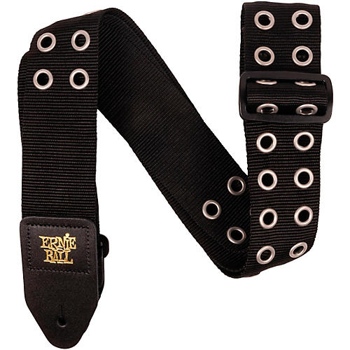 Ernie Ball Hole Lotta Metal Grommet Premium Guitar Strap Silver 2 in.