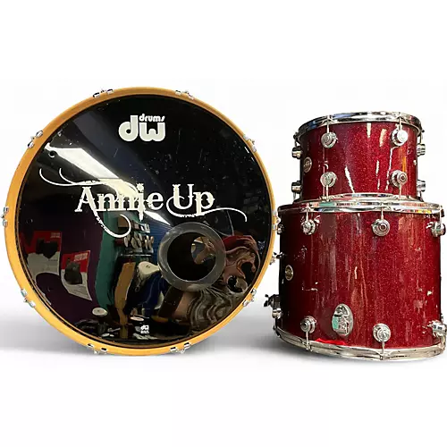 Used DW 3 piece Collector's Series Ruby Drum Kit Ruby