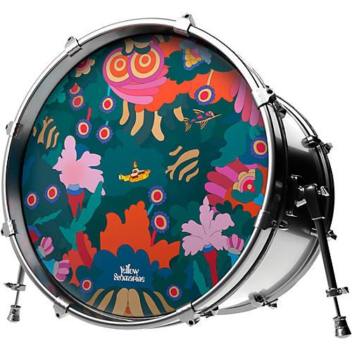 Evans Yellow Submarine Under the Sea Bass Drumhead 22 in.