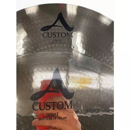 Used Zildjian 14in A Custom Mastersound Hi Hat Pair Cymbal 33