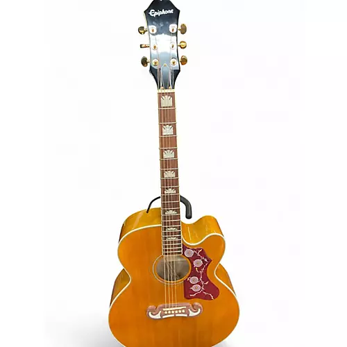 Used Epiphone J200 EC Natural Acoustic Electric Guitar Natural