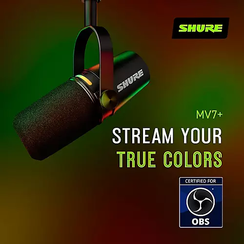 Shure MV7+ Podcast Microphone Black