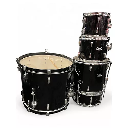 Used Pearl 5 Piece Roadshow 5pc Black Drum Kit Black