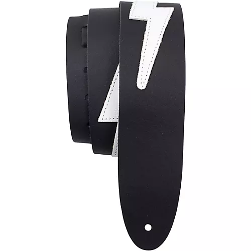 Perri's Lightning Bolt Leather Guitar Strap Black 2.5 in.