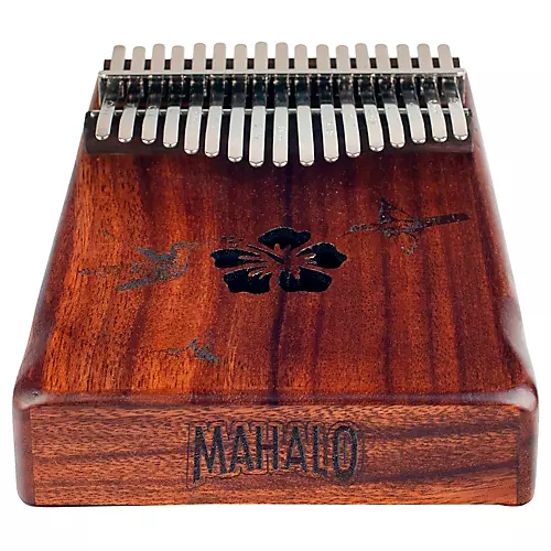 Mahalo Hibiscus Kalimba with Bag Walnut