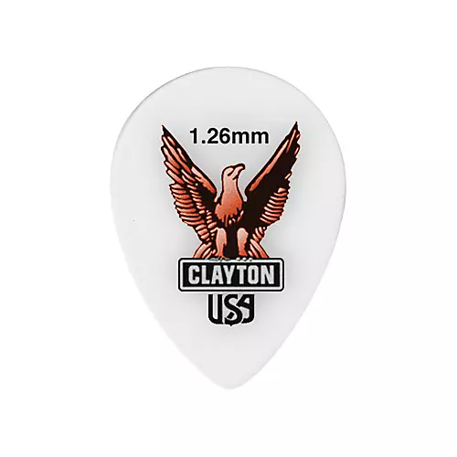 Clayton Acetal Small Teardrop Guitar Picks 1.26 mm 1 Dozen