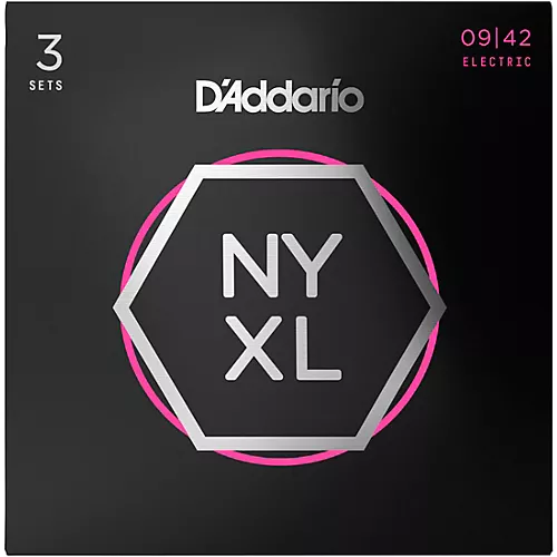 D'Addario NYXL0942 Super-Light 3-Pack Electric Guitar Strings