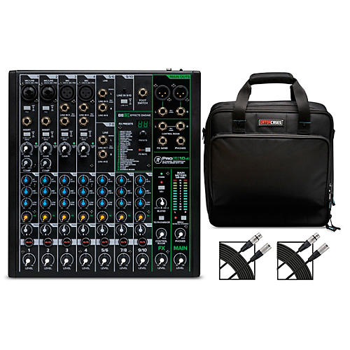 Mackie ProFX10v3 10-Channel Mixer With Gator Mixer Bag and Cables